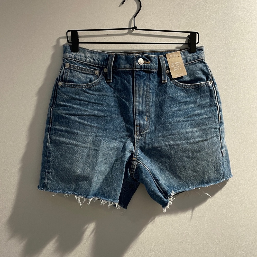 Madewell Relaxed Mid-Length Denim Shorts, Size 26, Inseam 5” NWT